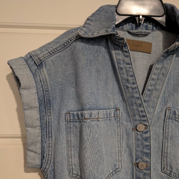 BLANKNYC Denim Button-Up Romper Size Small - Picture 5 of 12